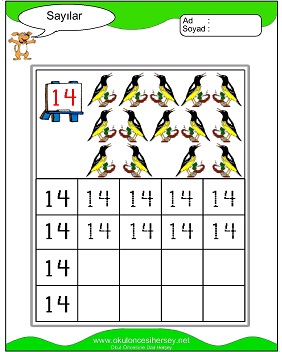 okul öncesi 2 sayısı çizgi çalışması